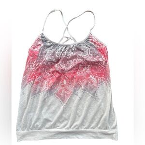 Prana mandala design yoga top w/shelf bra size S